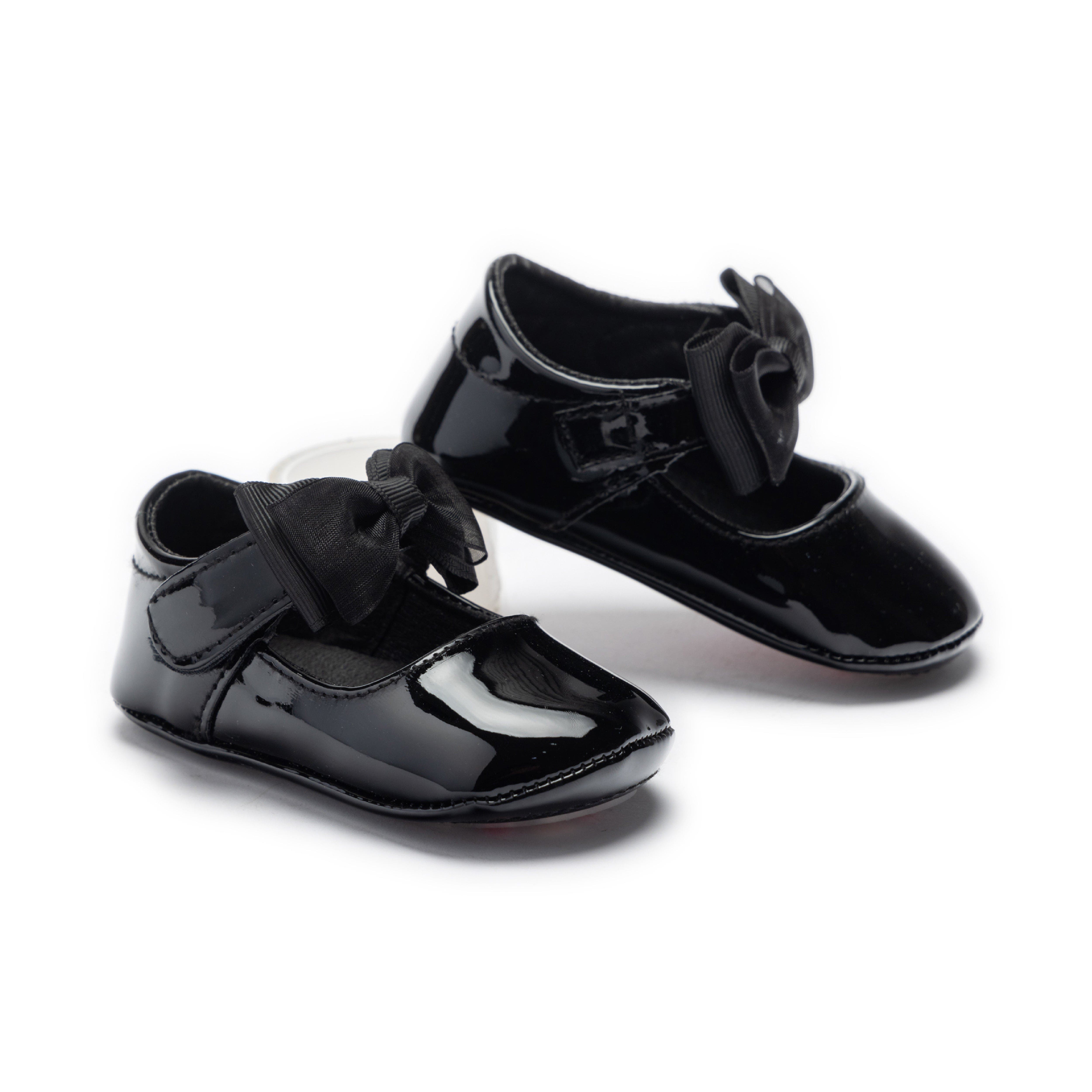 Tulleen Seraphina Bow Baby Shoes, Main, color, Black
