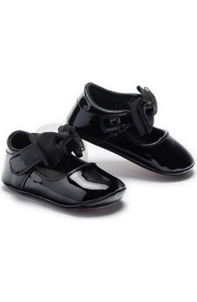 Tulleen Seraphina Bow Baby Shoes, Main, color, Black