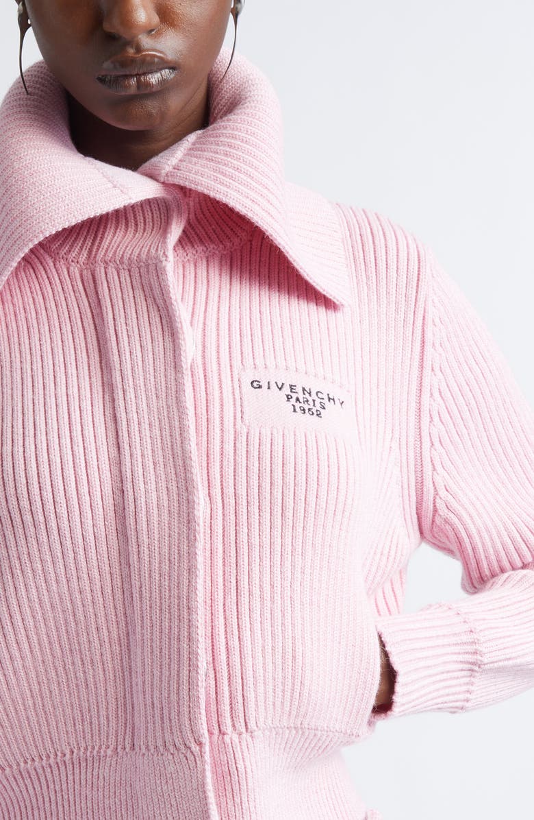 Givenchy Big Collar Wool & Alpaca Blend Cardigan, Alternate, color, Light Pink