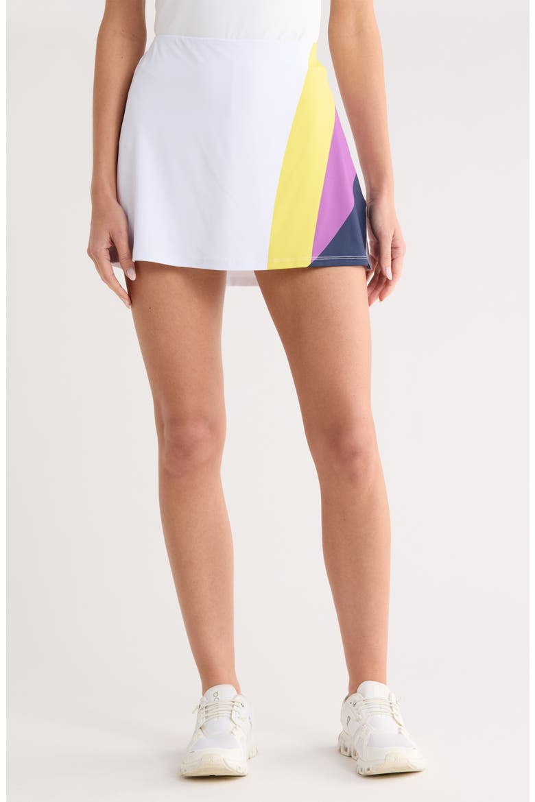 A-Line Block Print Skirt, Main, color, BRIGHT WHITE
