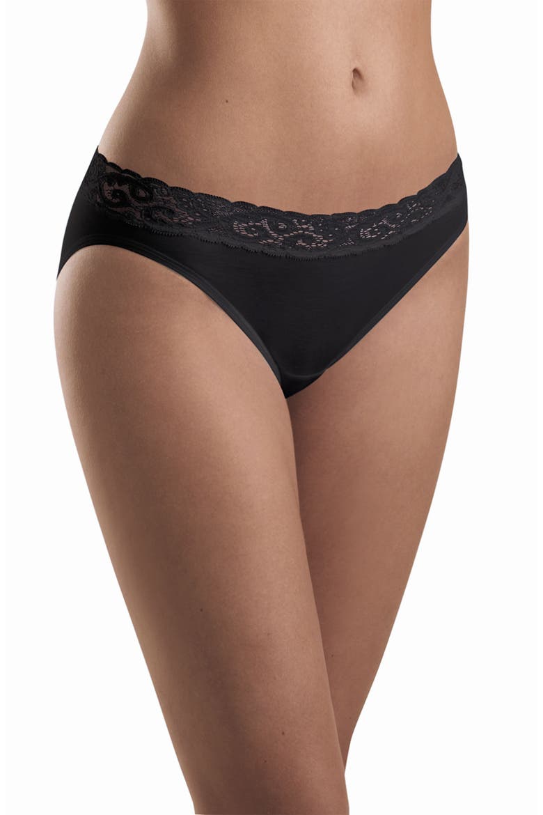 Moments High Cut Bikini, Main, color, BLACK