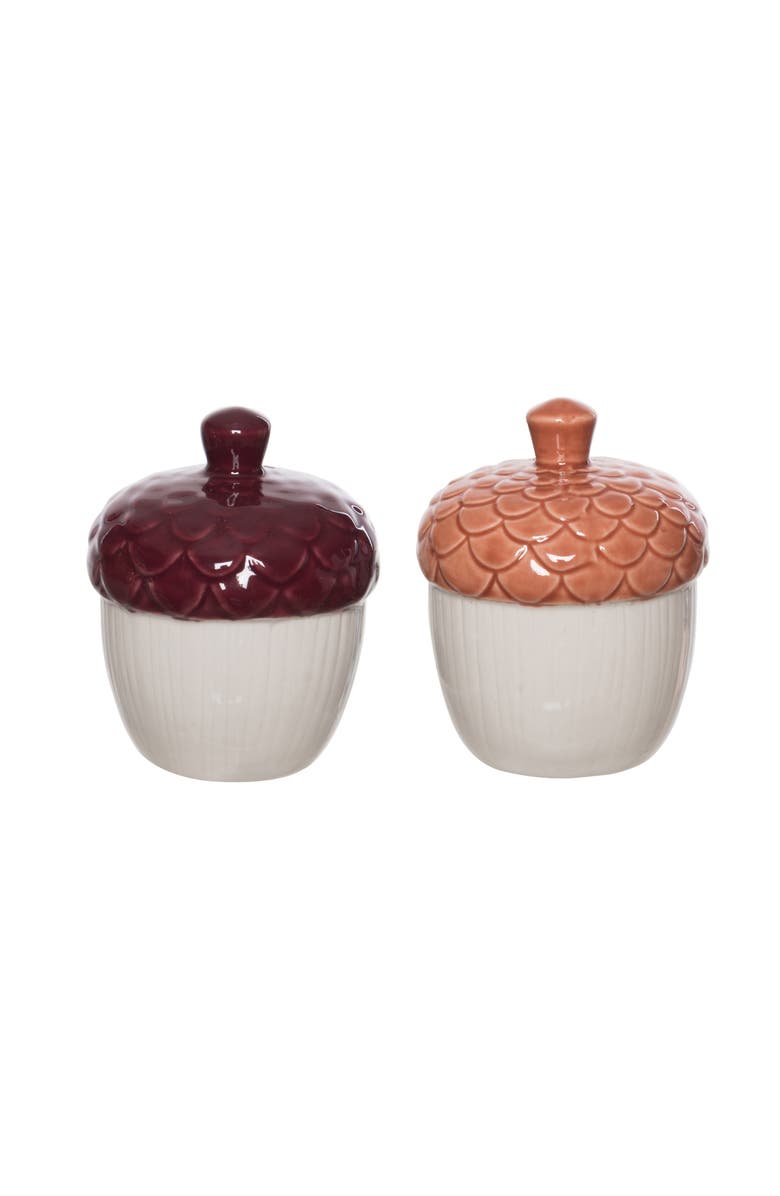 Transpac Multicolor Harvest Moody Acorn Salt and Pepper Shakers Set, Alternate, color, Brown