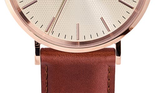 Daniel Wellington Classic Day Display St. Mawes Leather Strap Watch, 40mm In Rose Gold