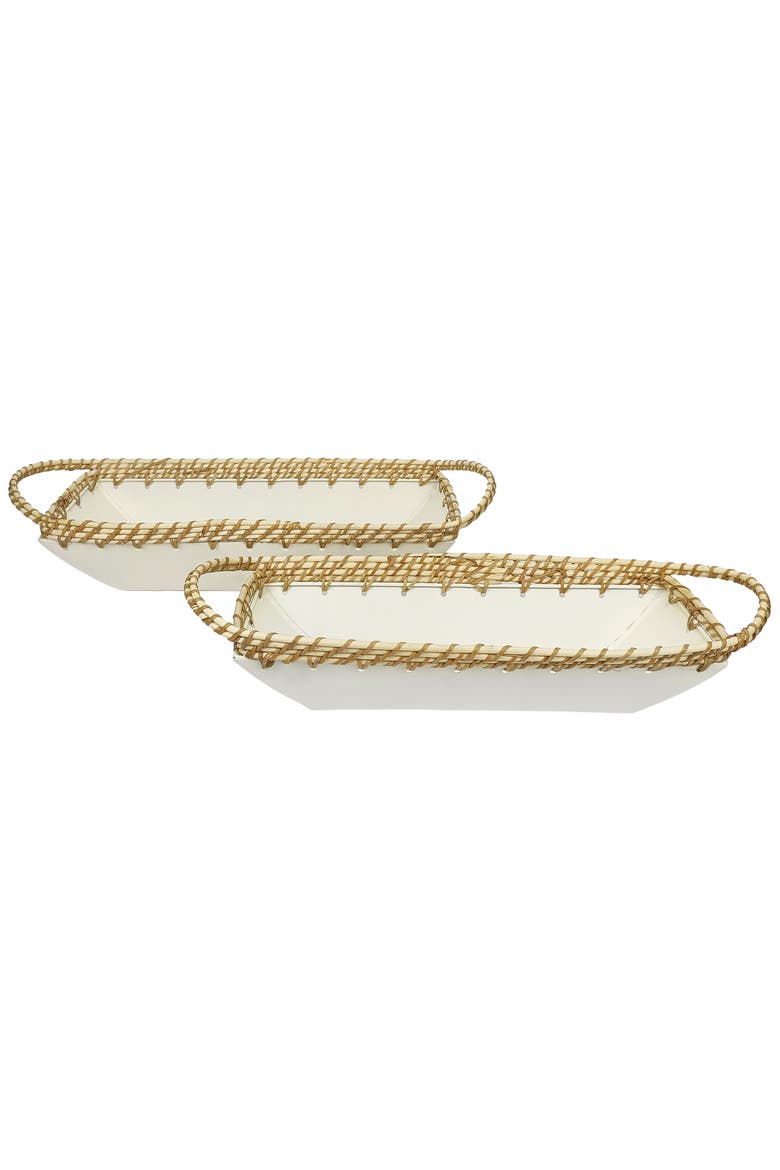 Rectangular Tapered Tray Set of 2, Main, color, White