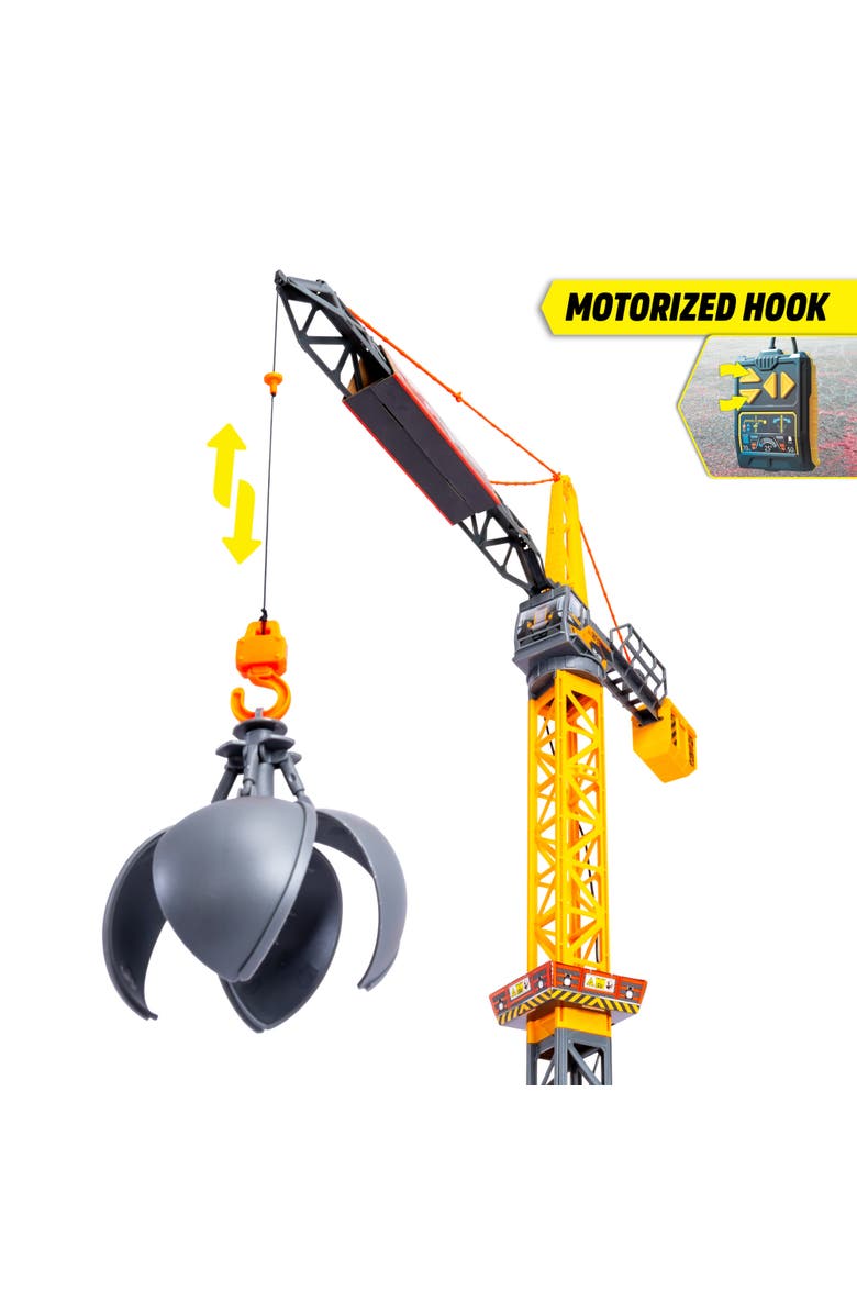 Dickie Toys HK Ltd 40" Giant Crane Remote Control Playset, Alternate, color, Multicolored