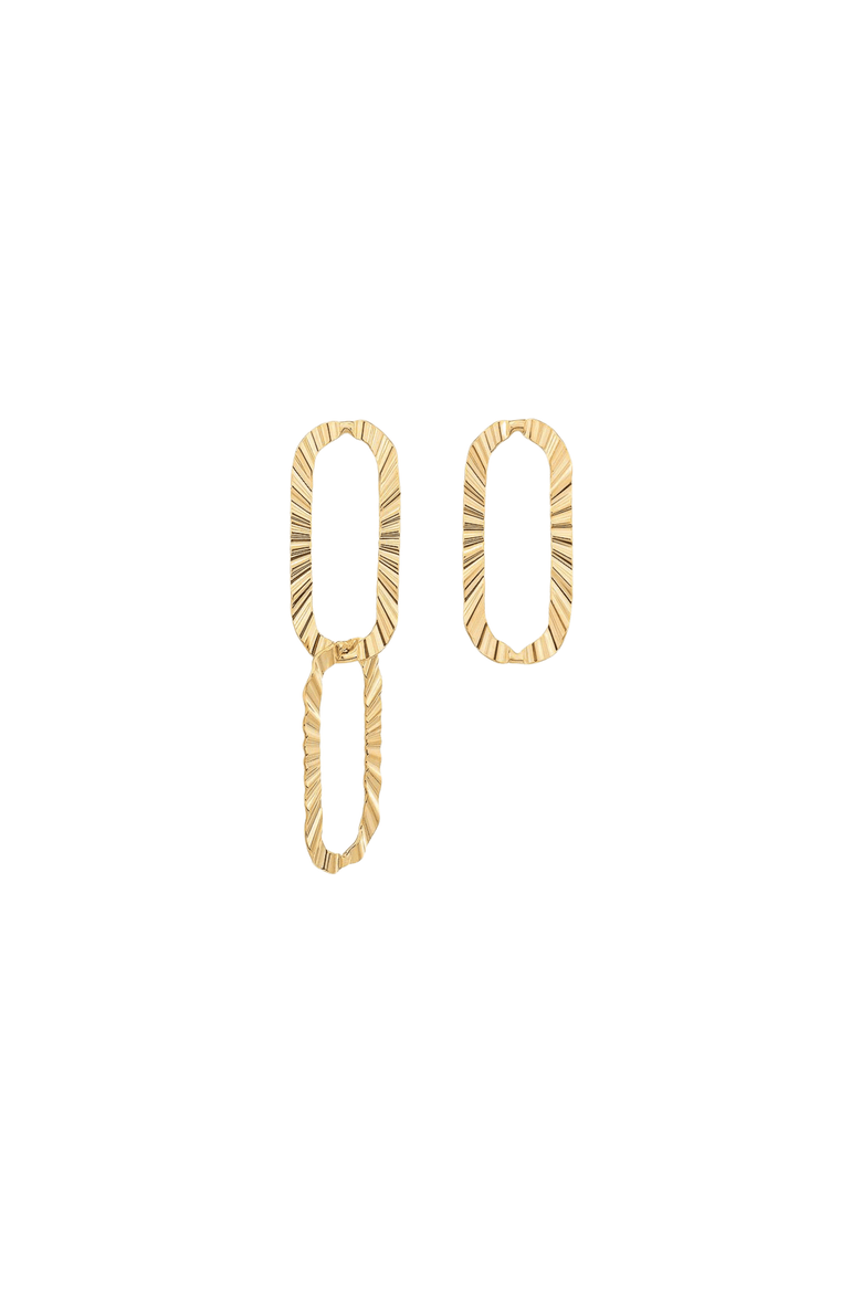 18k Gold Plated Sterling Silver Jessica Oval Mismatching Earrings Gift Idea, Main, color, Gold