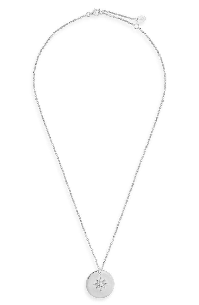 Sterling Forever Burst Disc Pendant Necklace, Main, color, 