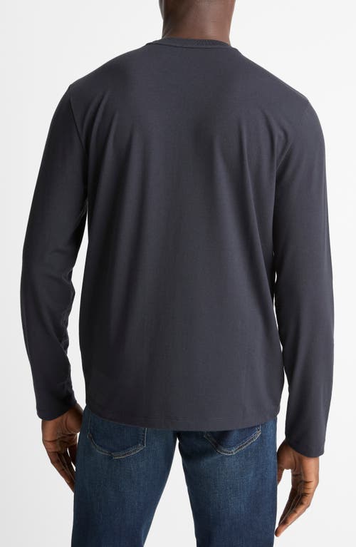 Vince Triblend Jersey Long Sleeved Crewneck Tee In Blue