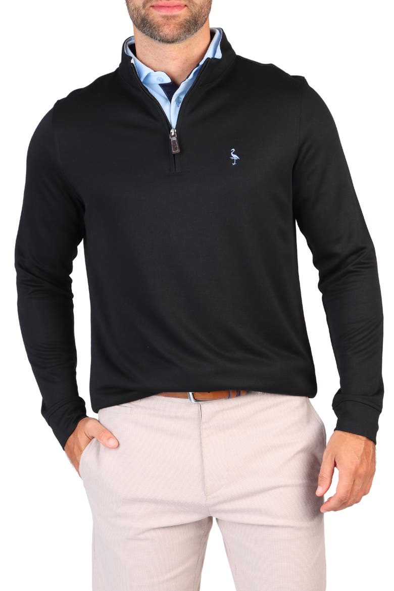Modal Blend Quarter Zip Pullover, Alternate, color, BLACK