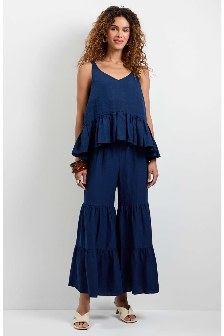 Bosco Tiered Ruffle Top, Main, color, Darsena