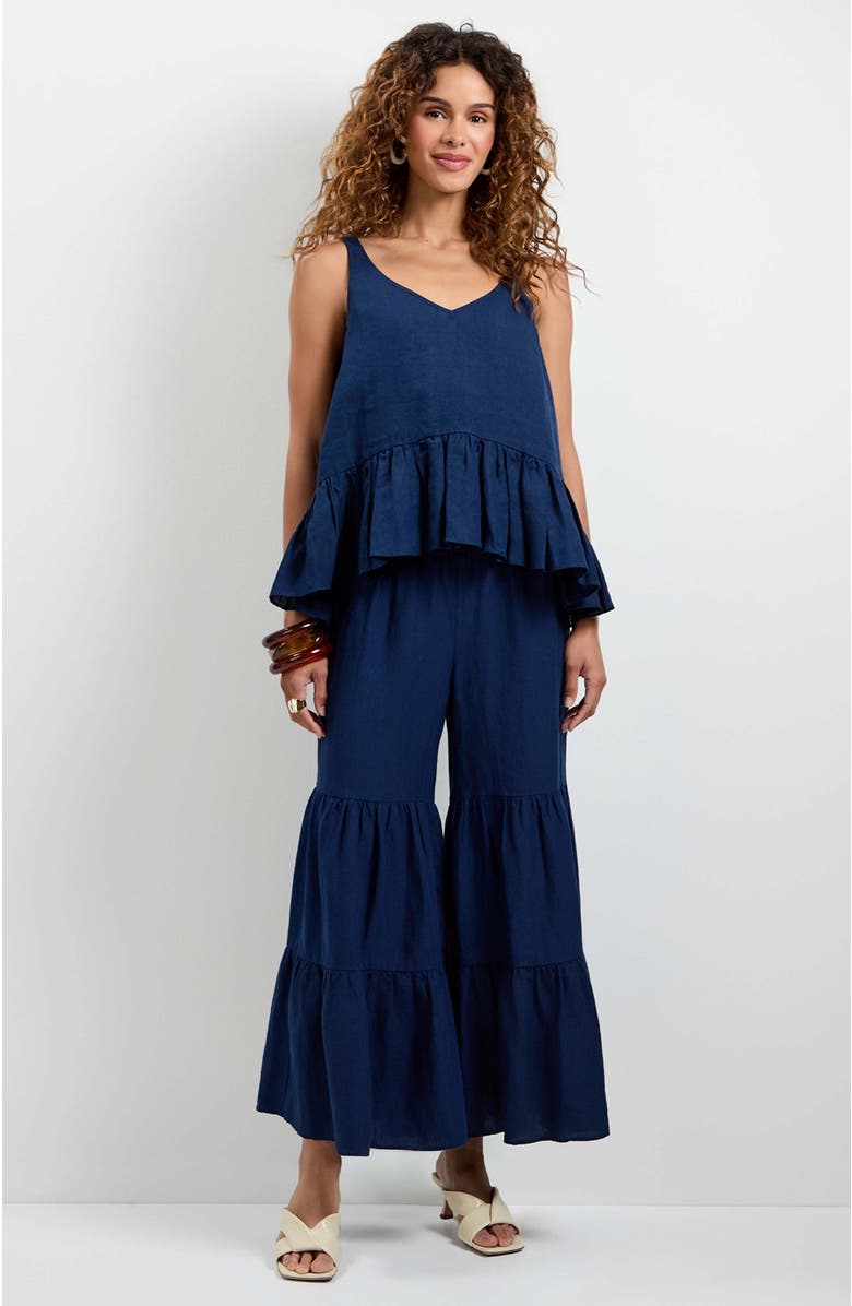 Trina Turk Bosco Tiered Ruffle Top, Main, color, Ink