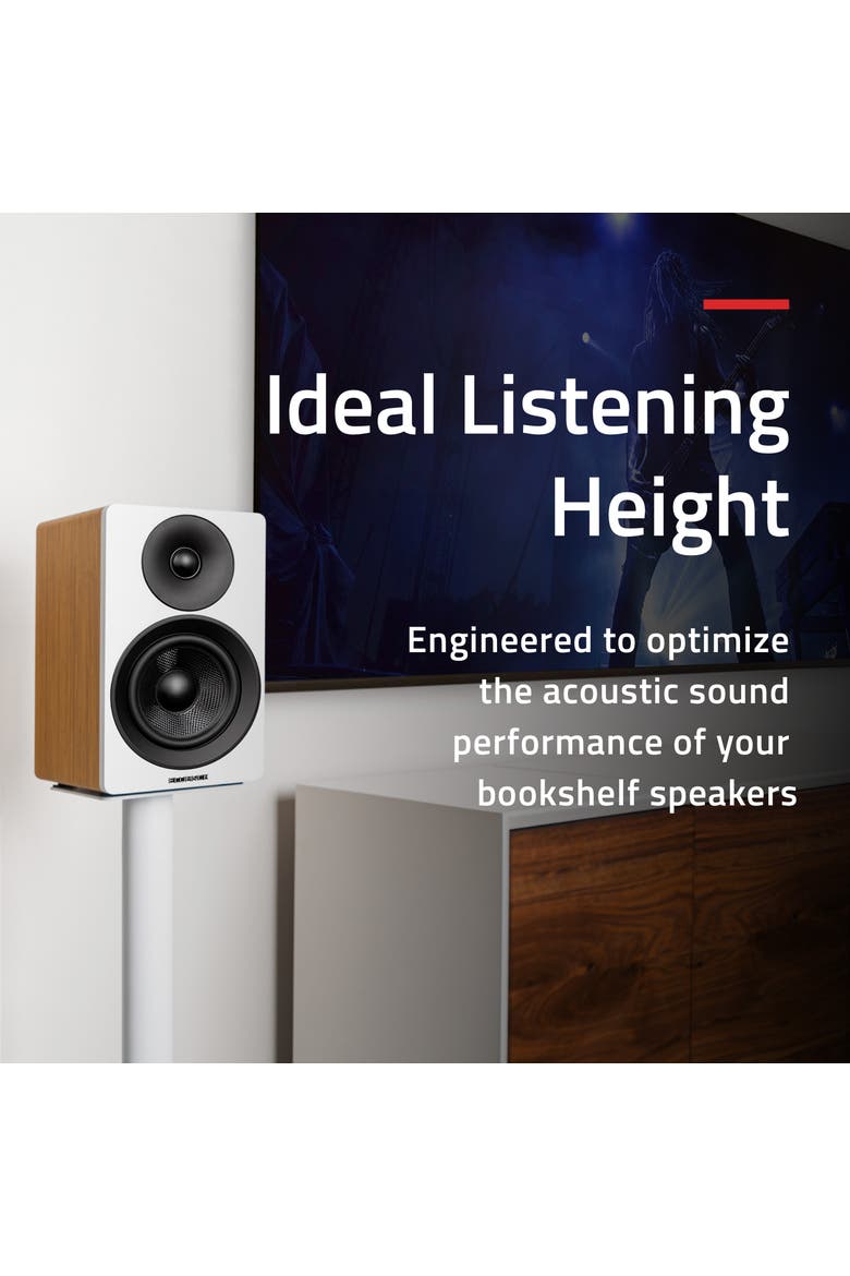 Speaker Stands for Surround Sound & Bookshelf Speakers Square Base/Pair, Alternate, color, Matte White