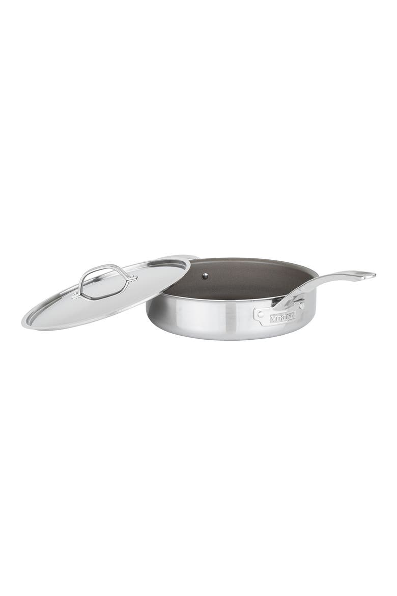 PureGlide Pro 3-Ply 4.5-Quart Sautée Pan with Lid, Alternate, color, STAINLESS STEEL
