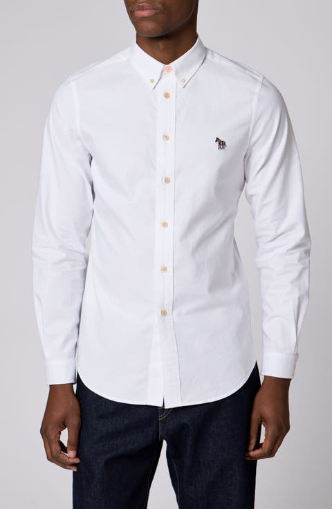 Zebra Badge Tailored Fit Organic Cotton Shirt