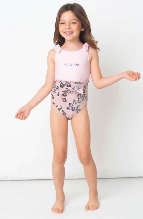SHADE CRITTERS SHADE CRITTERS KIDS' INFLUENCER LEOPARD SHIMMER ONE-PIECE SWIMSUIT