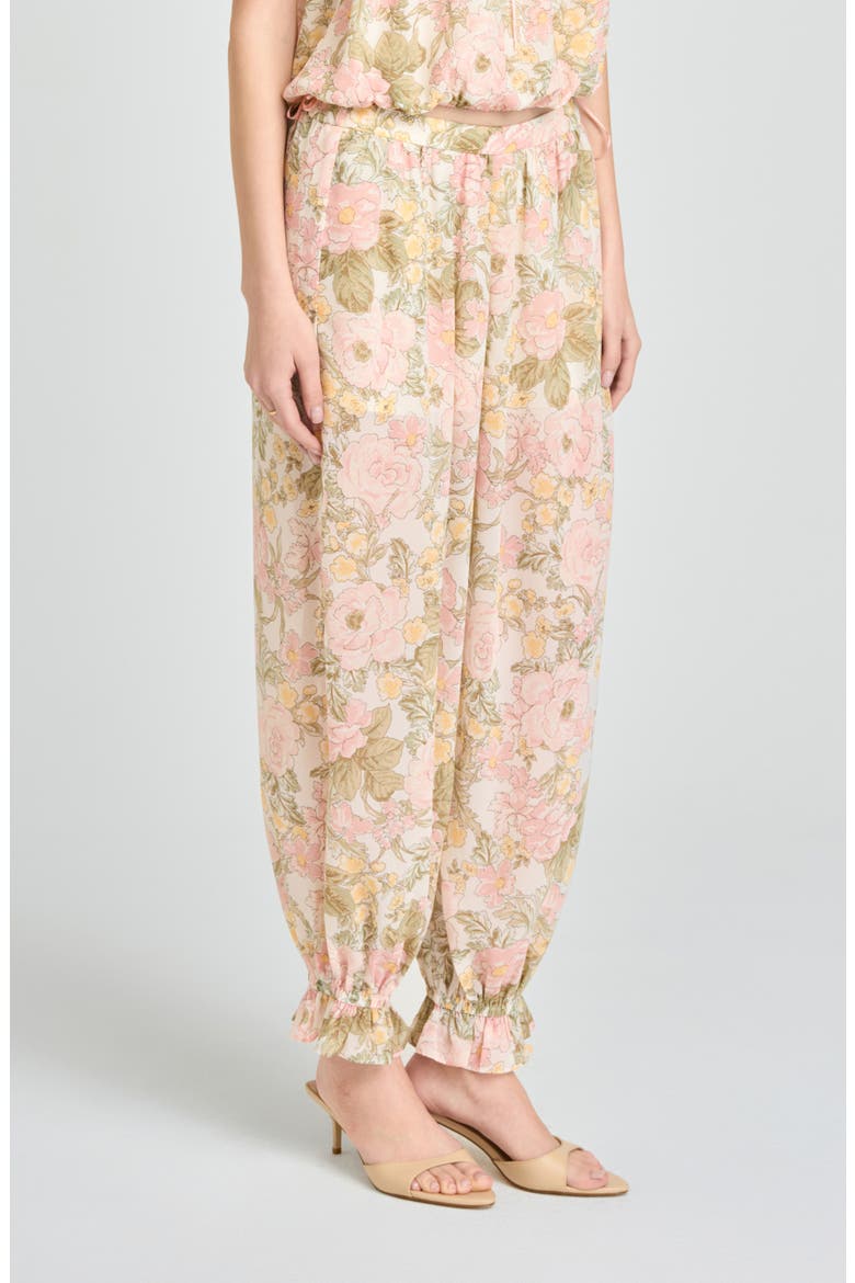 Jasmine Floral Semisheer Balloon Pants, Alternate, color, BLUSH FLORAL