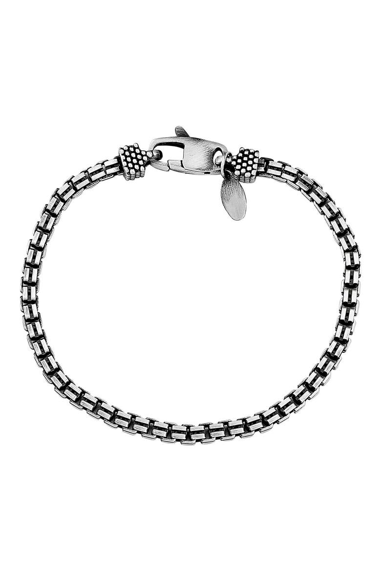 Sterling Silver Double Box Chain Bracelet, Main, color, SILVER