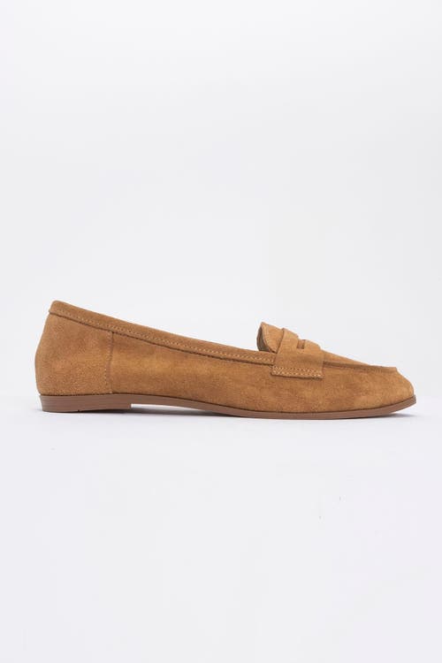 Forever & Always Shoes Women's Dorothy - Cognac Brown Suede Leather Loafers In Cognac Brown Suede Leather