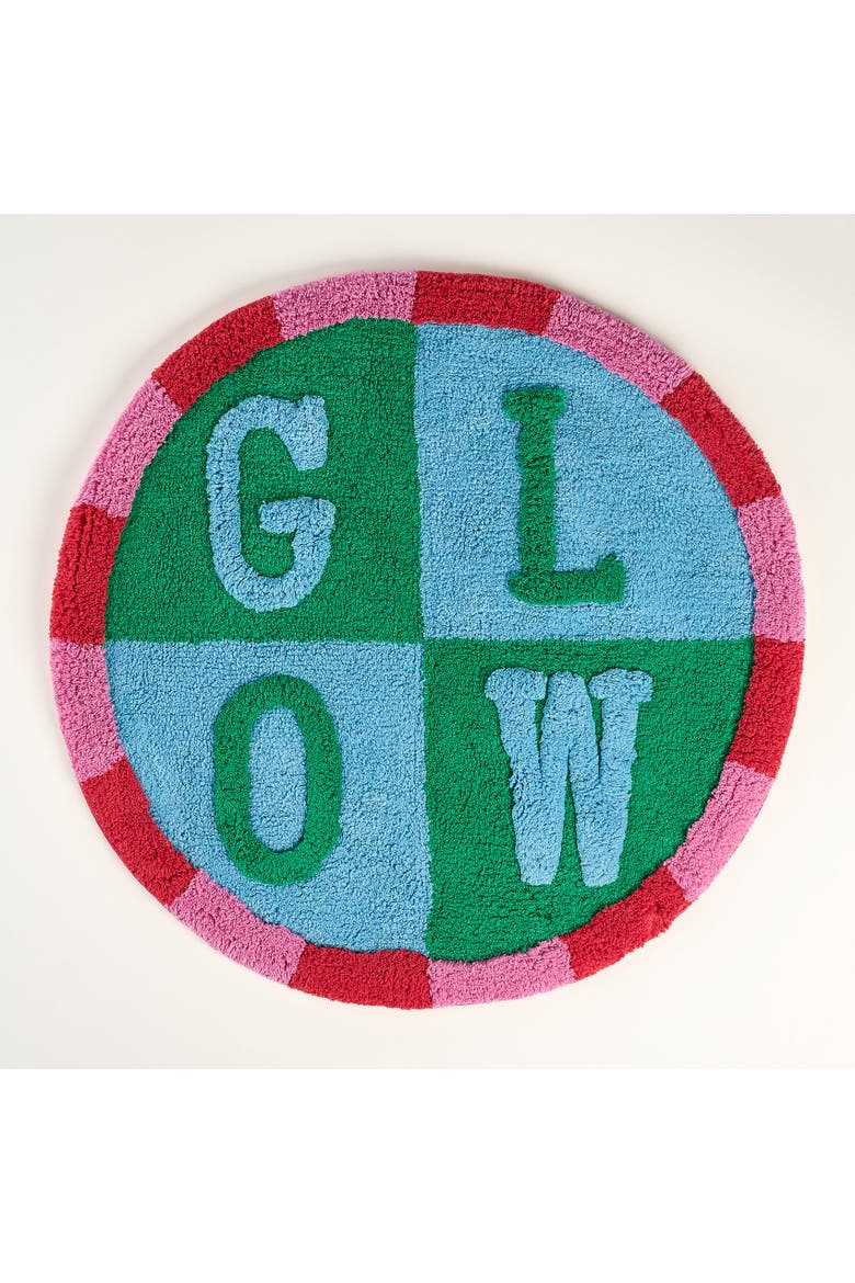 Punjab Glow 100% Cotton Bath Mat 27.5" Spa-Inspired, Main, color, Blue-Green