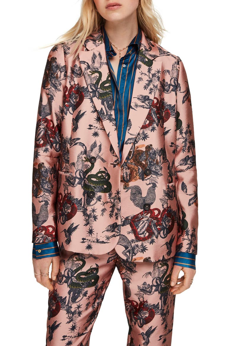 Print Double Breasted Blazer, Main, color, 0604-COMBO Y