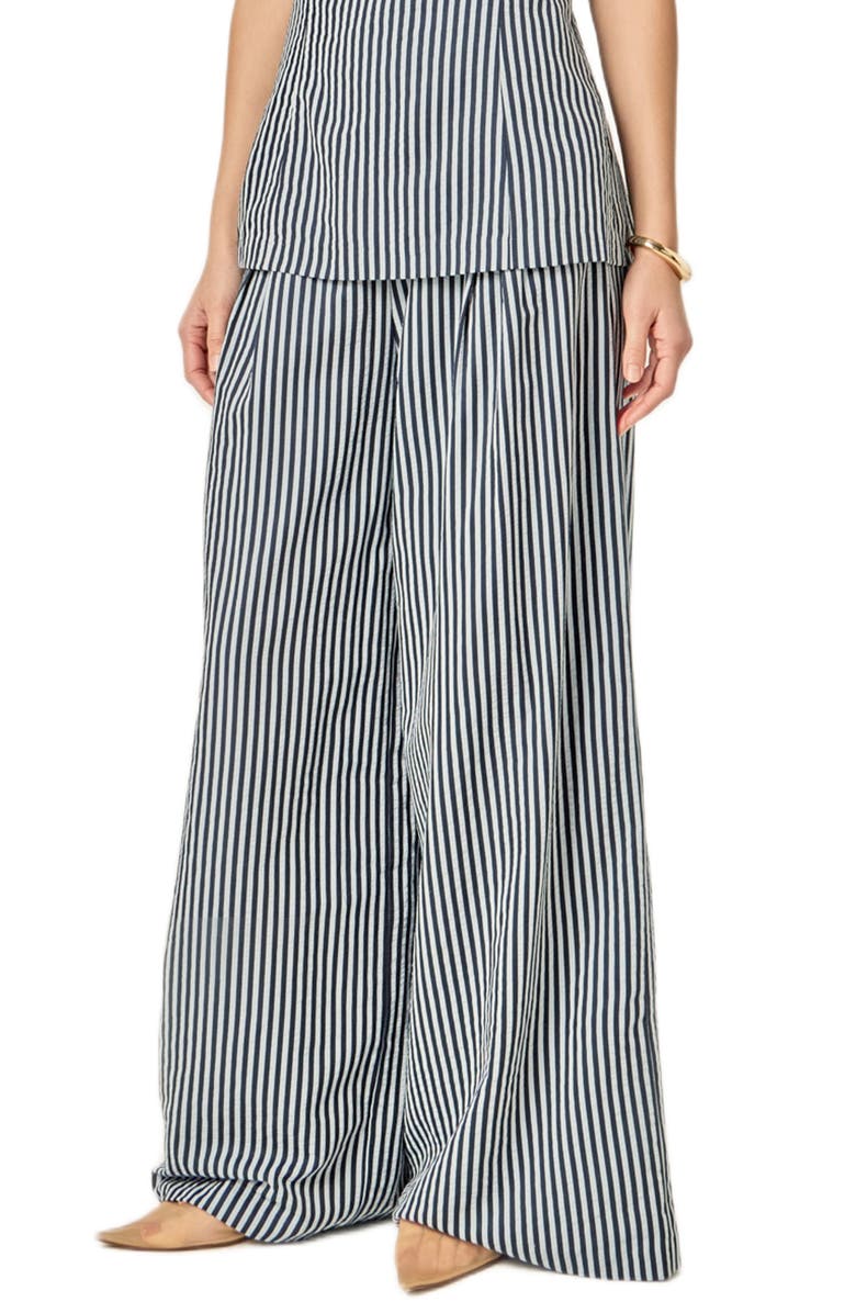 English Factory Stripe Wide Leg Pants, Alternate, color, Blue Multi Combo