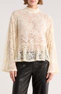 Sanctuary Ruffle Long Sleeve Lace Top