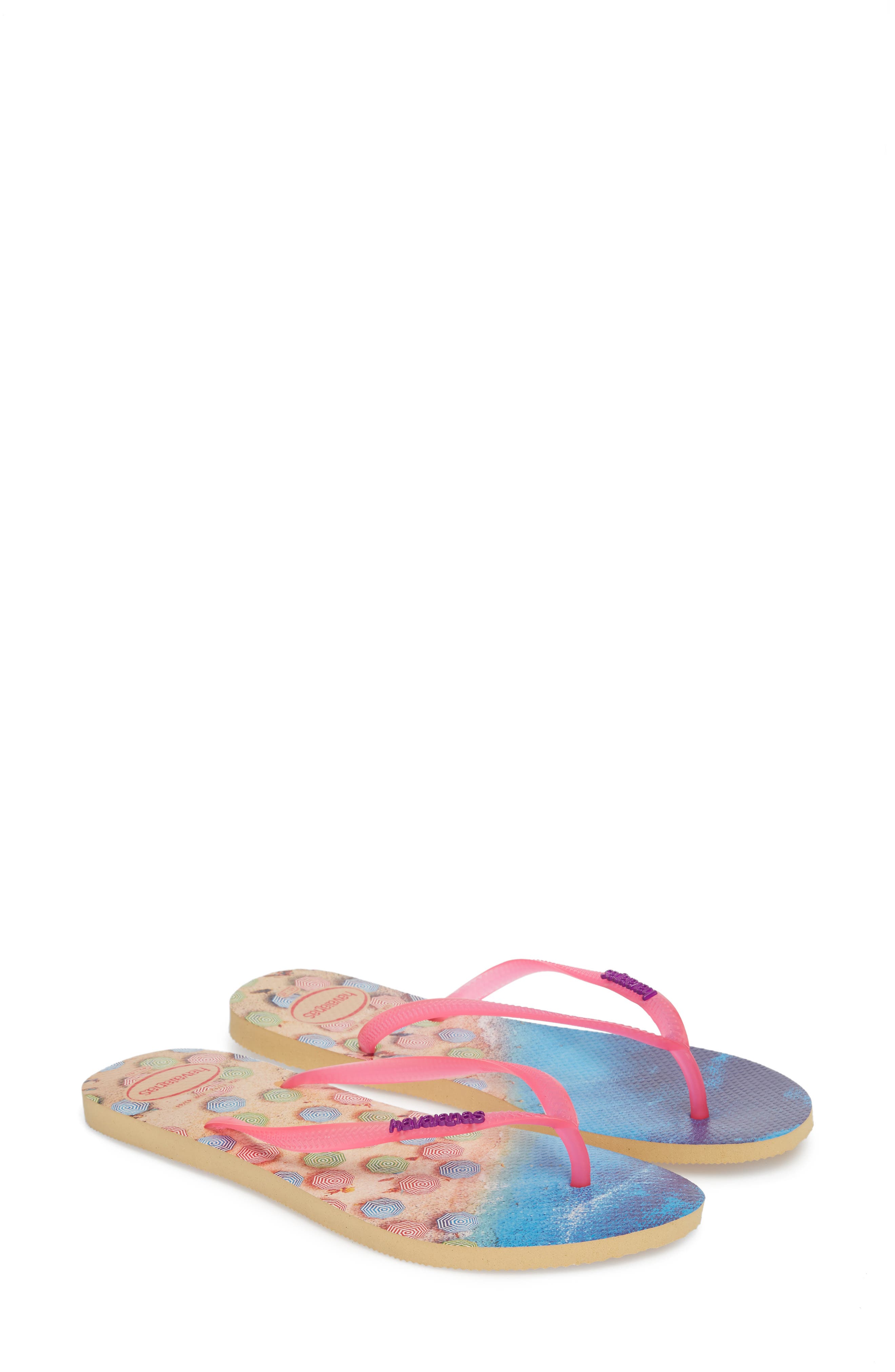 'Slim Paisage' Flip Flop, Alternate, color, IVORY
