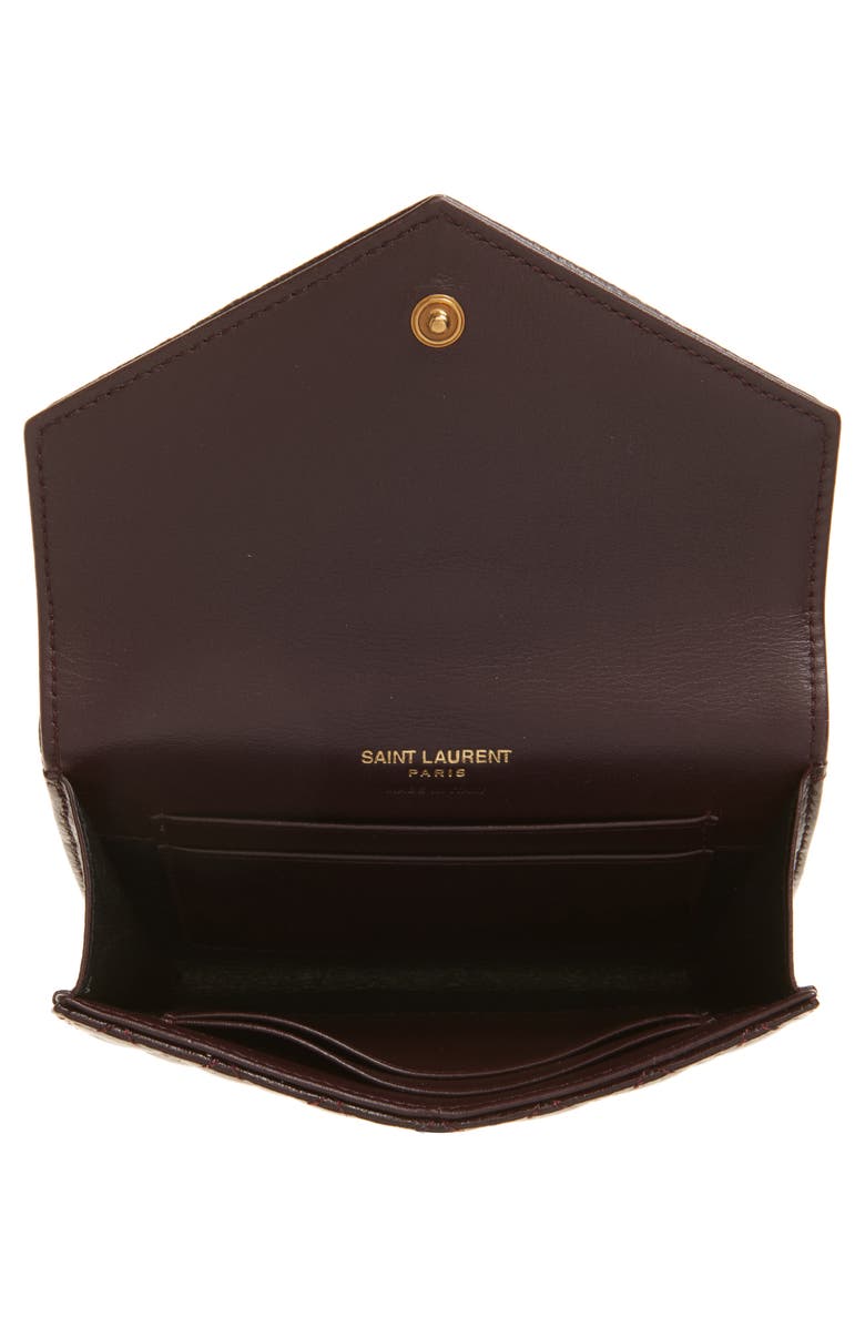Saint Laurent Small Leather Envelope Wallet, Alternate, color, Rouge Gamay