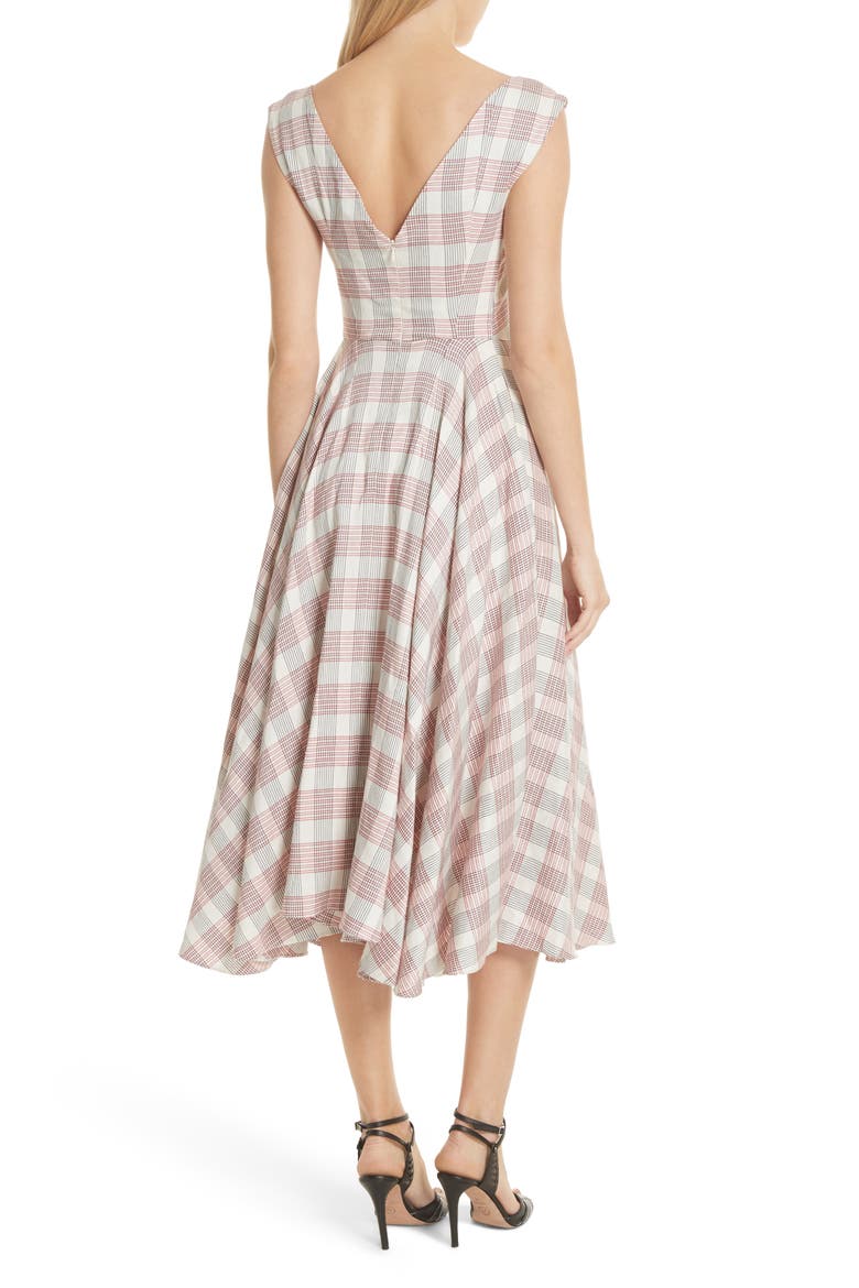 Finn Plaid Handkerchief Hem Dress, Alternate, color, RED/ NAVY/ WHITE