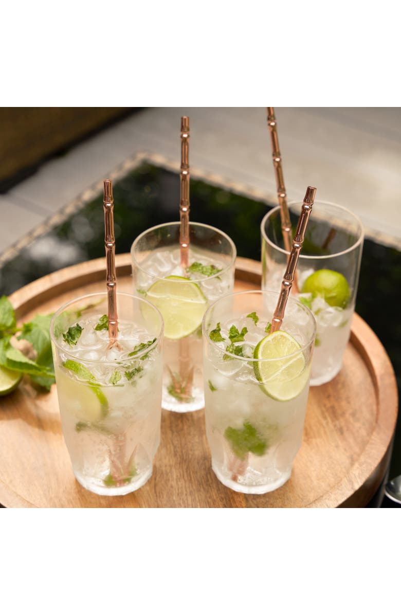 Viski Pacific Wood Straws, Alternate, color, Copper