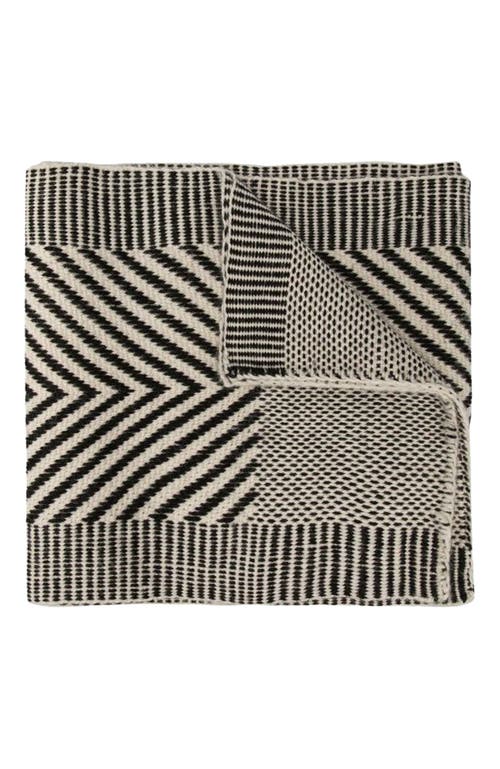 Voz Chevron Scarf in Baby Alpaca in Ivory/black  product