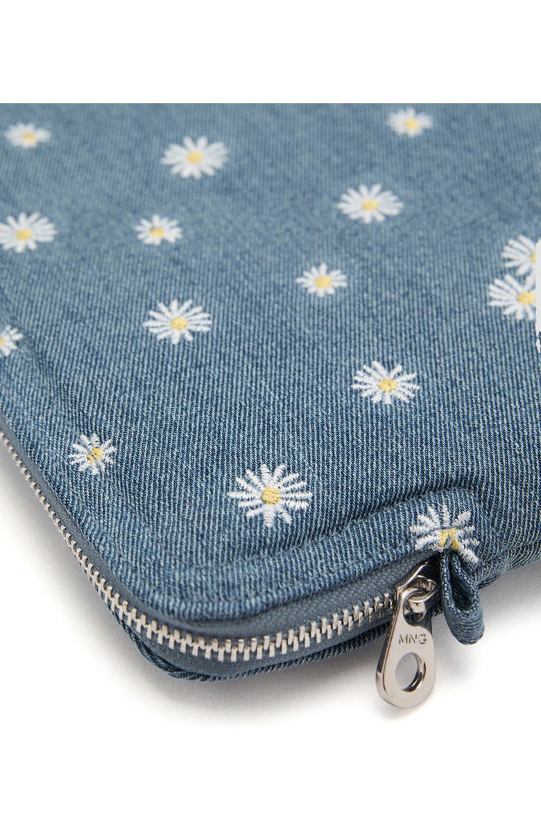 MANGO Floral Embroidered Denim Laptop Case, Alternate, color,