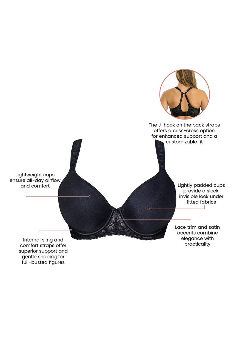 Bliss Molded Spacer T-Shirt Bra, Alternate, color, Black