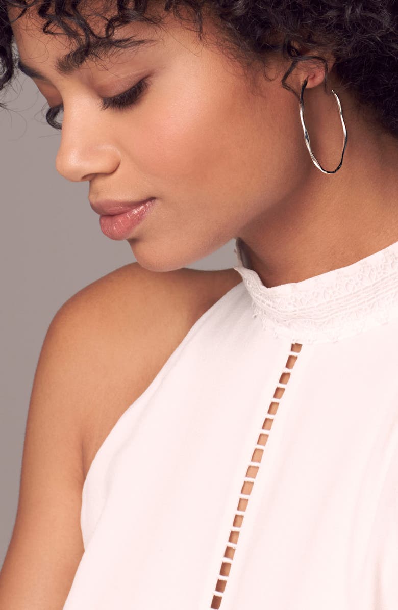 Ippolita Large Squiggle Sterling Silver Hoop Earrings, Alternate, color, 