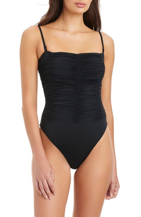 Shirred One-Piece Swimsuit