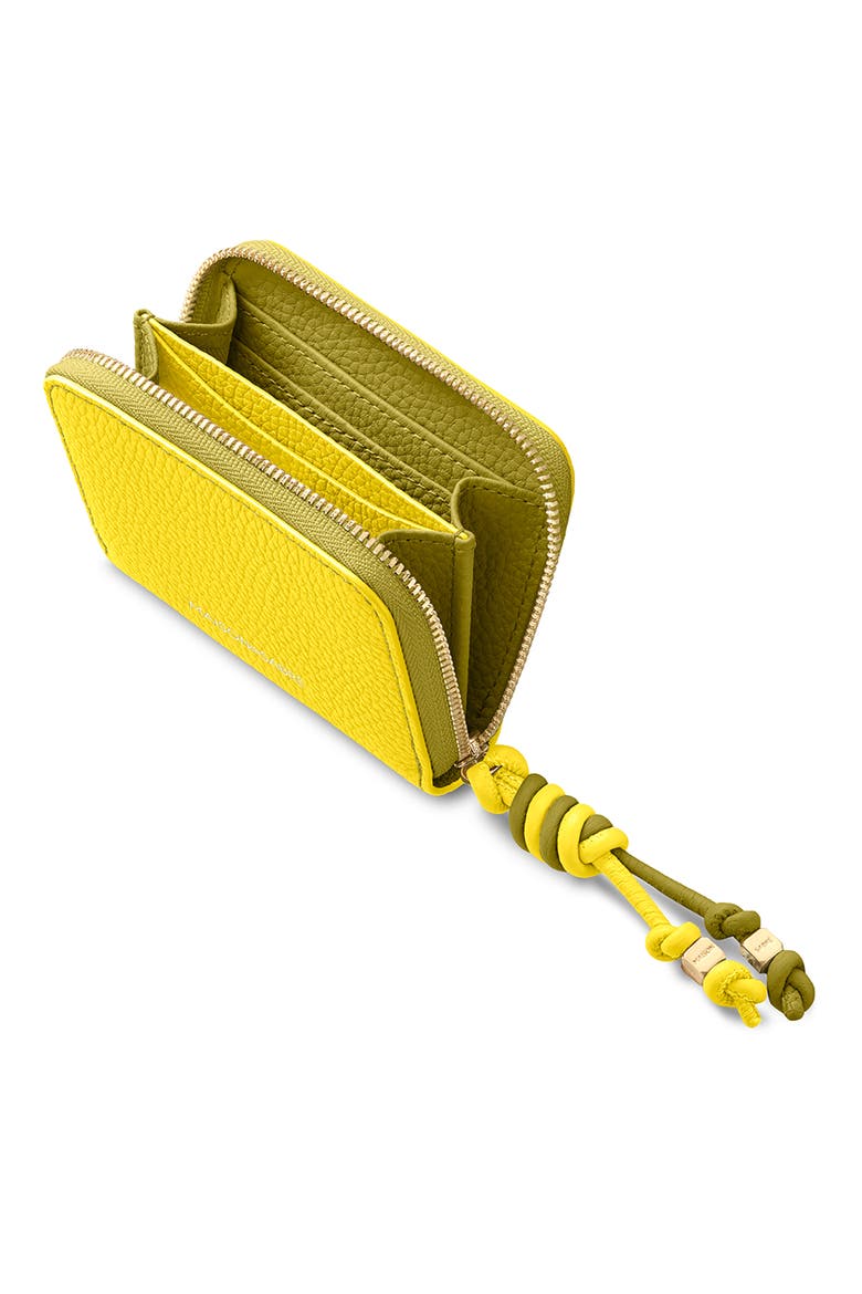 Small Leather Zipped Wallet, Alternate, color, Daisy Martini