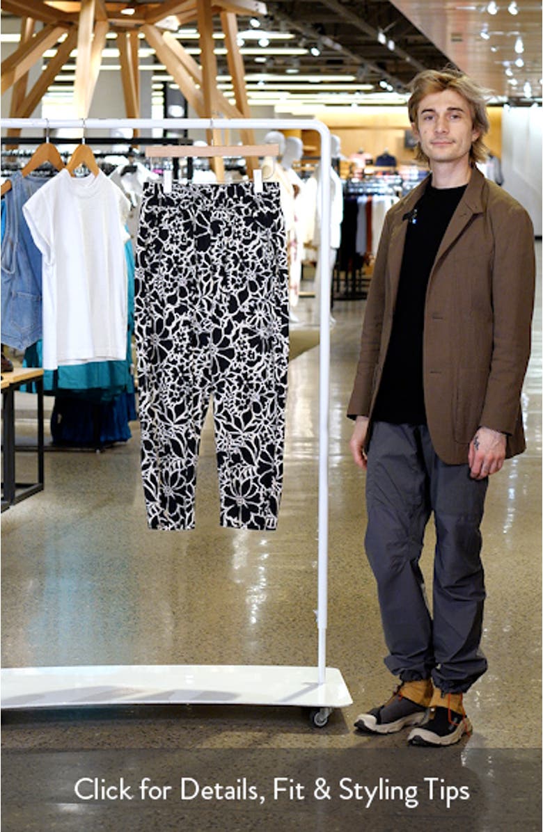 Floral Cotton Blend Crop Pants, sales video thumbnail