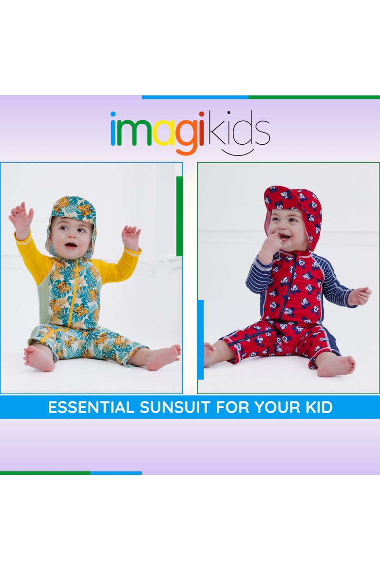 Lion King Simba 2-Piece Swimwear Sunsuit and Hat Set, Alternate, color, Simba Ivory Green