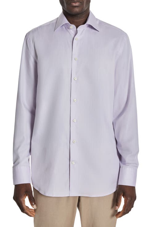 Adlam Solid Herringbone Dress Shirt (Regular & Big)