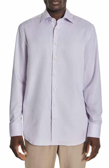 Jack Victor Adlam Solid Herringbone Dress Shirt