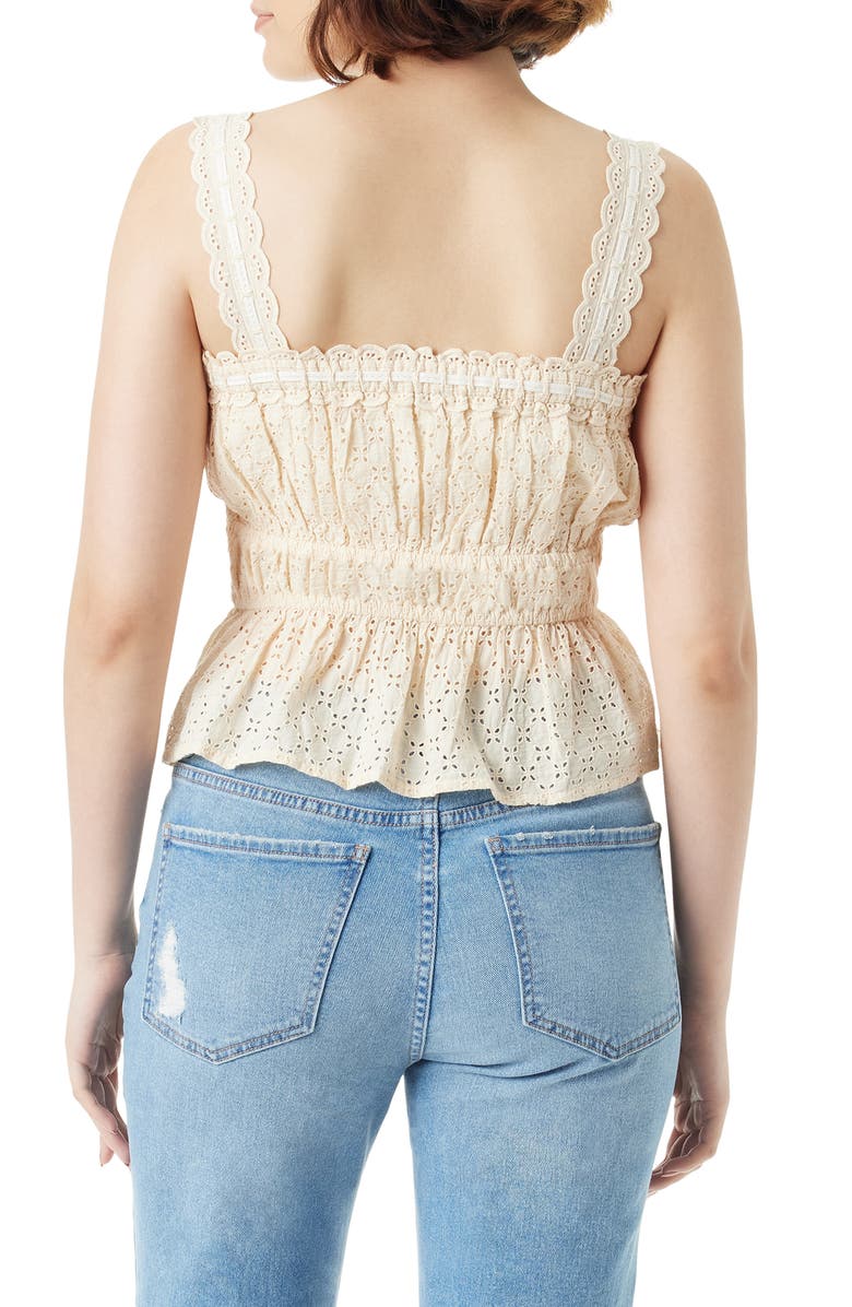 Sam Edelman Doria Embroidered Eyelet Cotton Peplum Top, Alternate, color, 