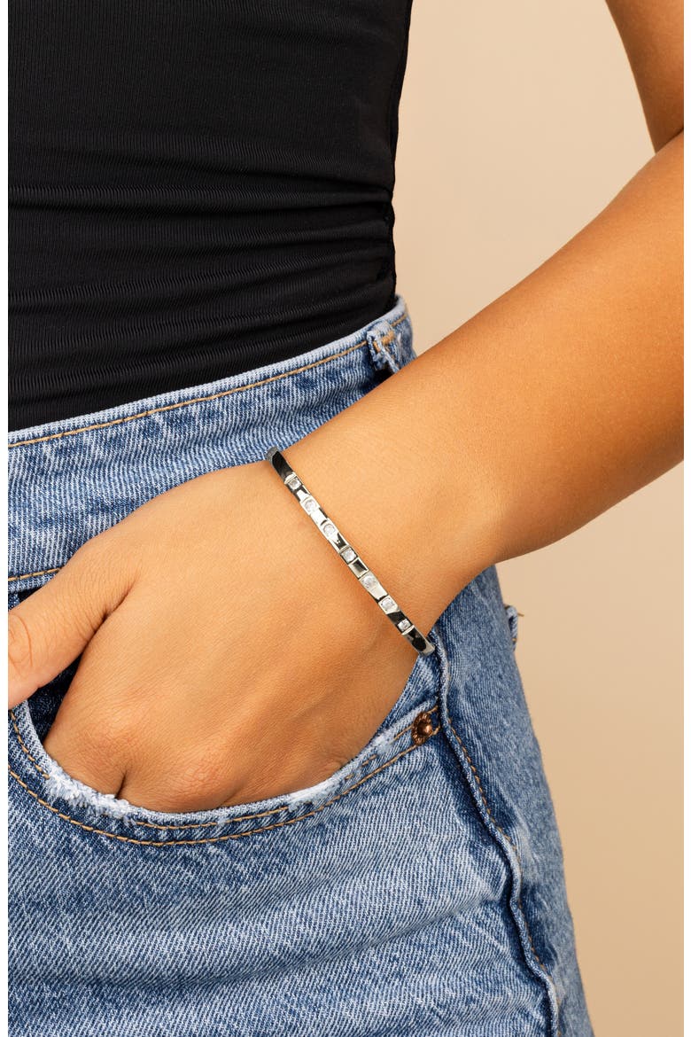 Ainslow Cubic Zirconia Hinge Bracelet, Alternate, color, SILVER