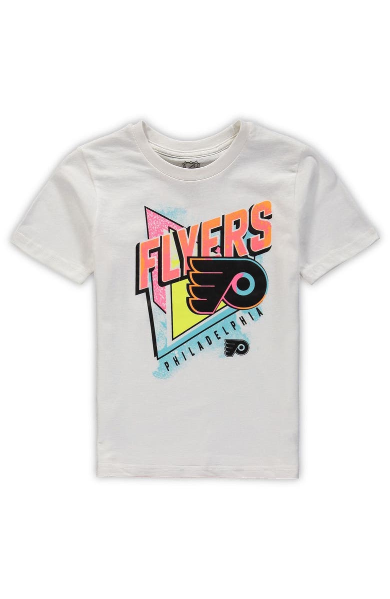 Outerstuff Preschool White/Orange Philadelphia Flyers Wave Breaker T-Shirt & Shorts Set, Alternate, color,