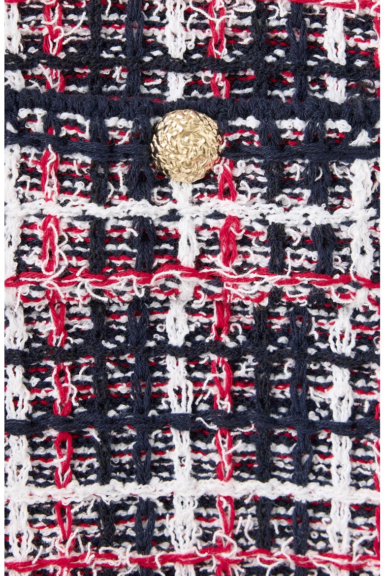 Menton Plaid Crewneck Jacket, Alternate, color, NAVY