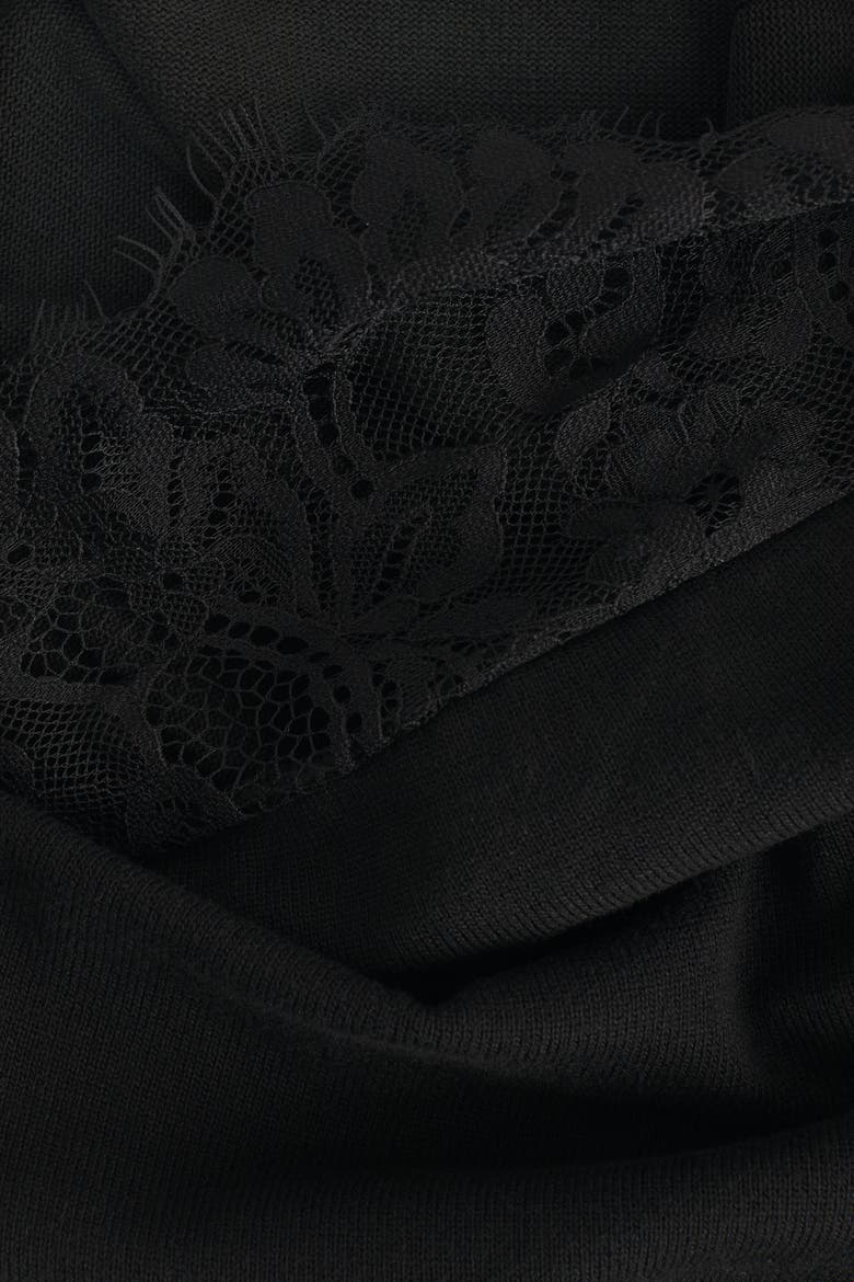 Lace-trimmed Dress, Alternate, color, Black