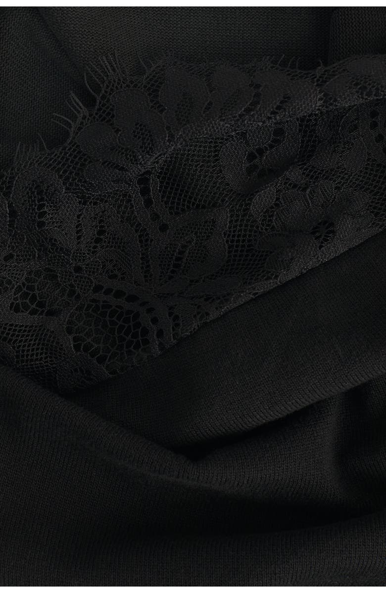 H&M Lace-trimmed Dress, Alternate, color, Black