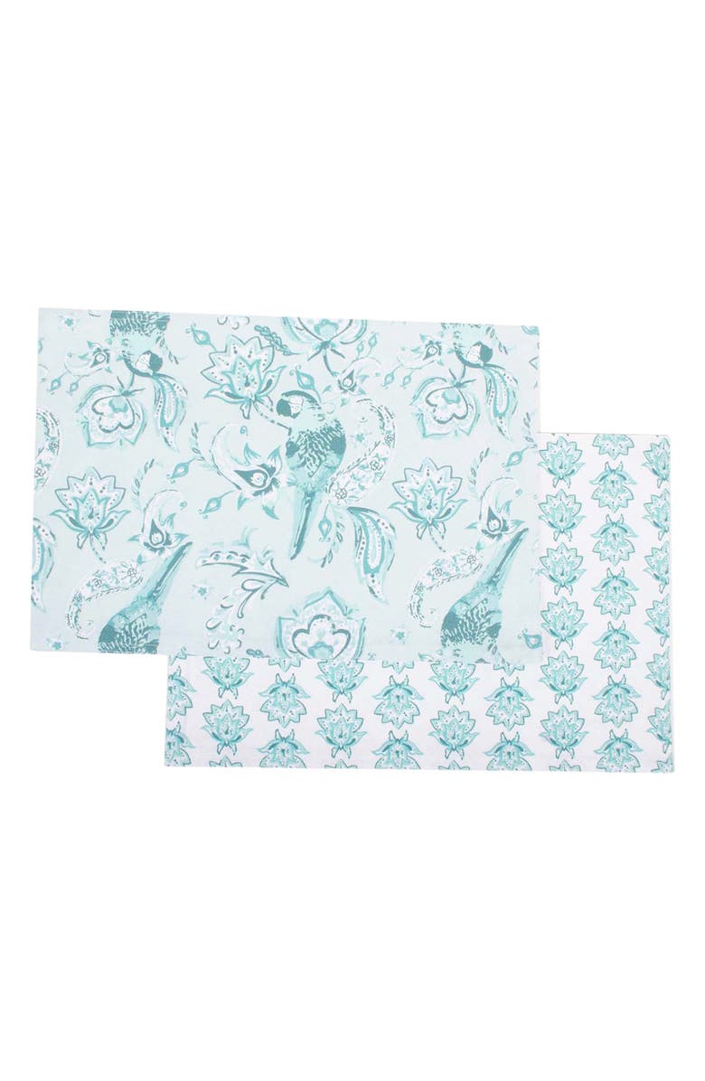 8 OAK LANE Parrot Paradise Set of 4 Placemats, Main, color, Seafoam