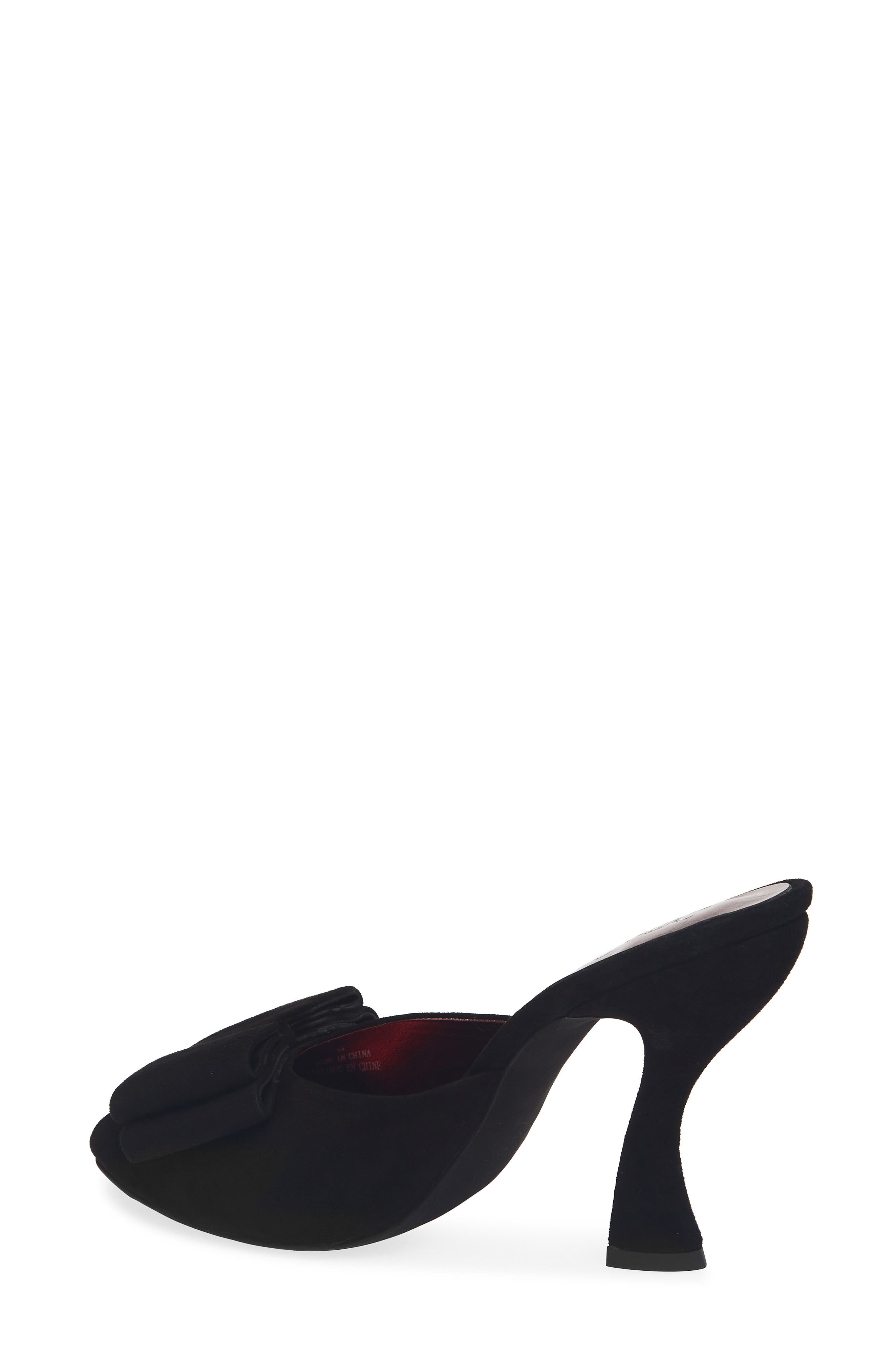 Fresa-Bow Heeled Mule, Alternate, color, BLACK SUEDE