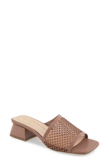 Reaction Kenneth Cole Buenita Slide Sandal In Tan Crystal Mesh