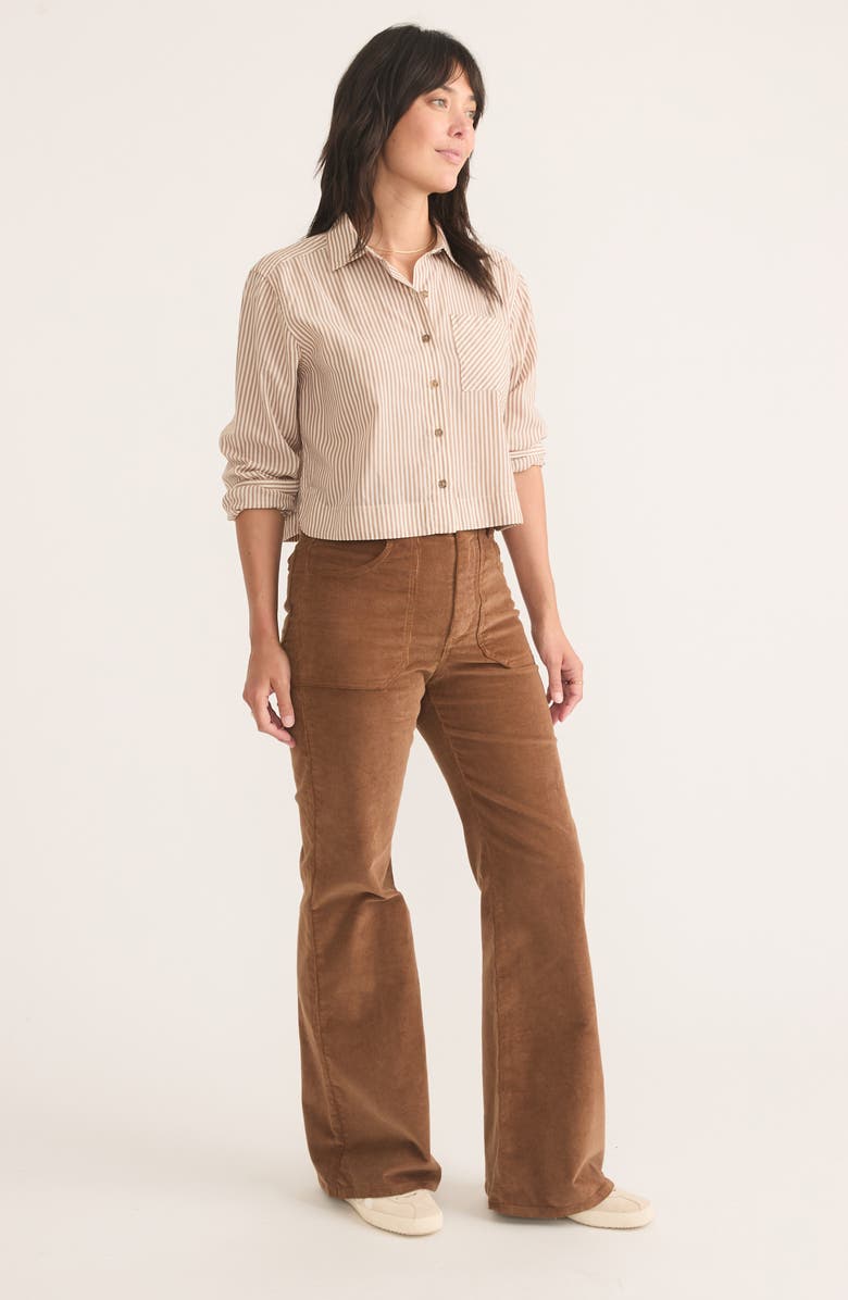 Marine Layer Mila Stripe Crop Button-Up Shirt, Alternate, color,